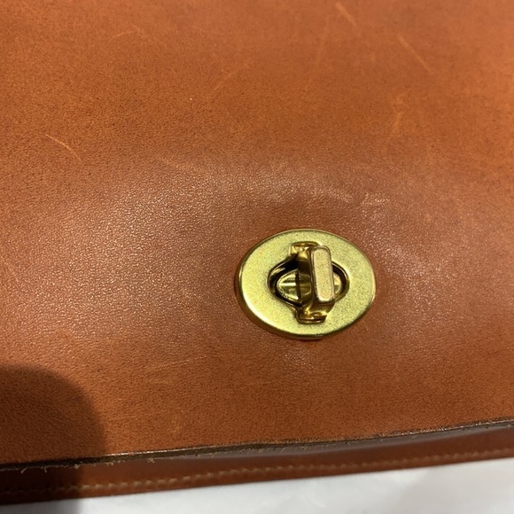 Jack Georges Cognac University Classic Crossbody Hand Bag with Twisting Lock - Picture 9 of 10